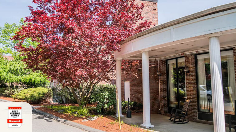 Outside of the entrance of CareOne at Lexington, a Lexington rehab facility