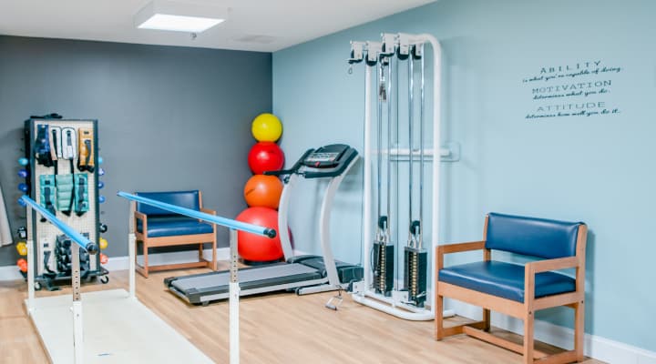 post acute care, rehab, on-site fitness center